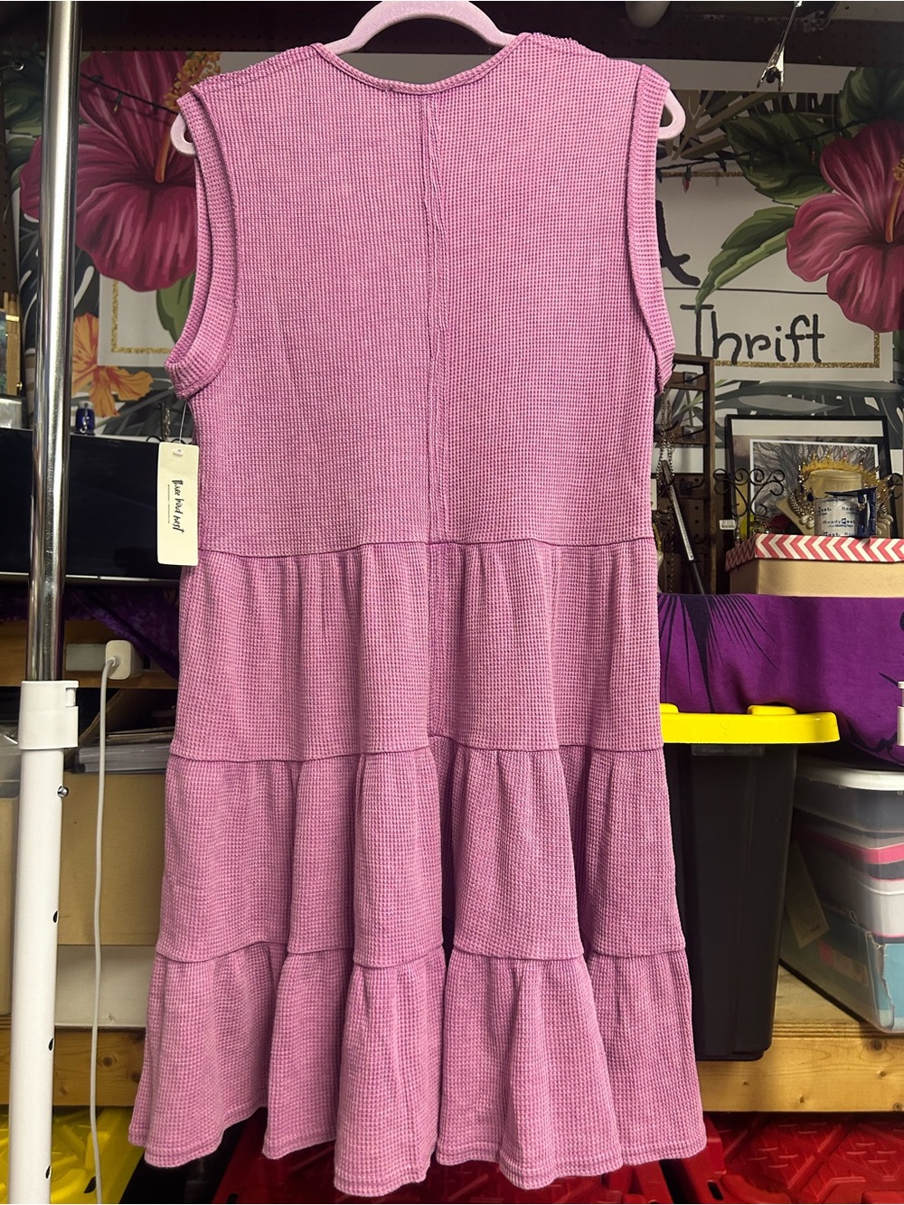 NWT Boutique Three Bird Nest Long Time Coming Shift Dress In Orchid oversized M - Picture 5 of 7